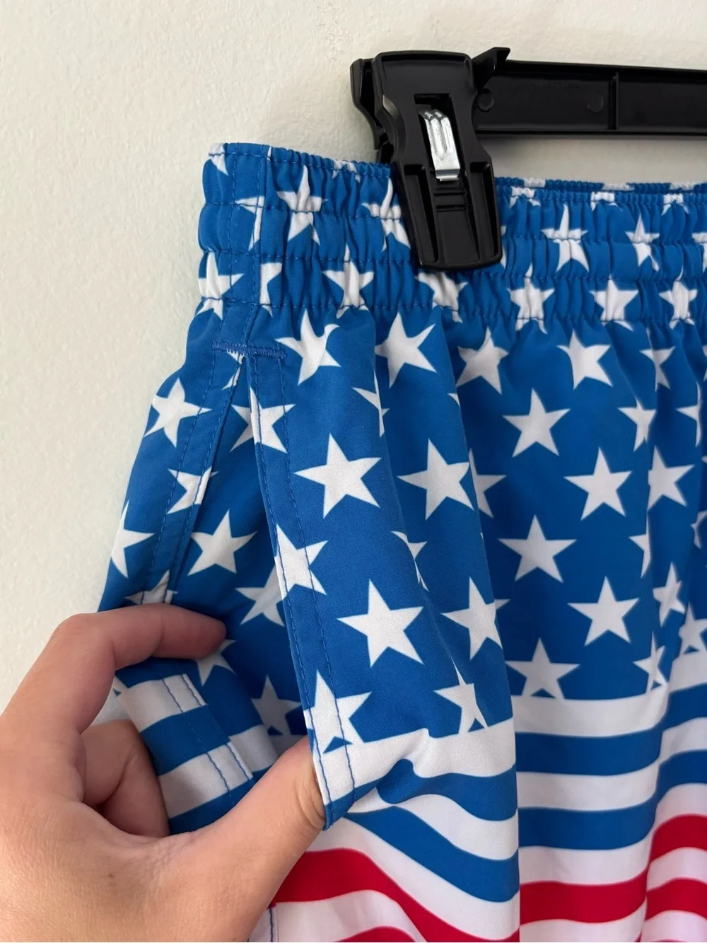 Chubbies American Flag Backyard BBQ 7 Inch Swim Trunk Red White Blue Stars